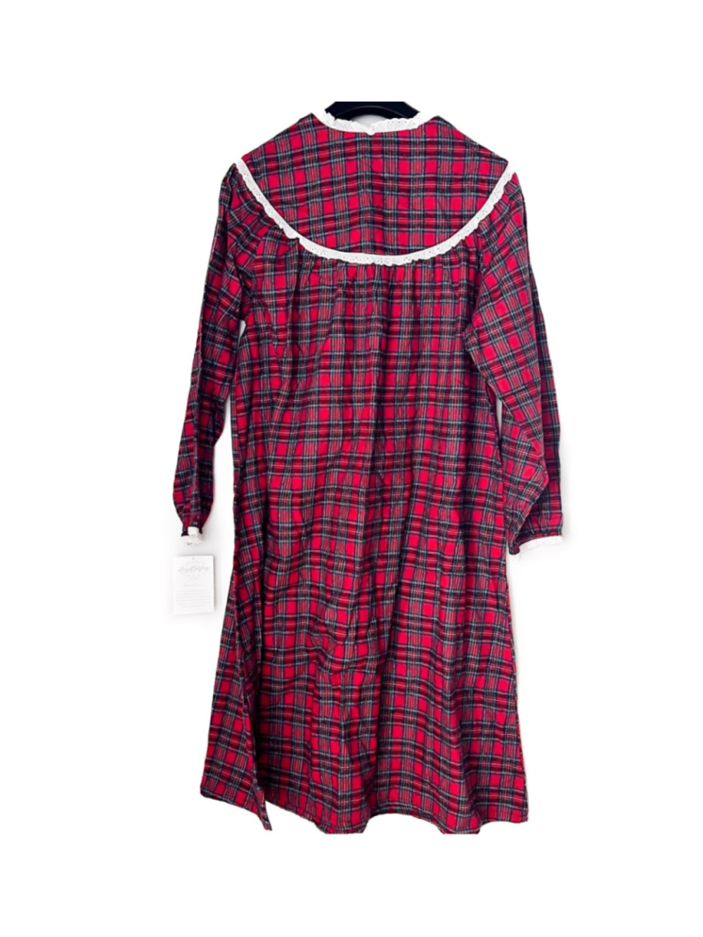 NWT Lanz of Salzburg Classic Red Plaid Cotton Flannel Nightgown Sz L - Picture 2 of 9